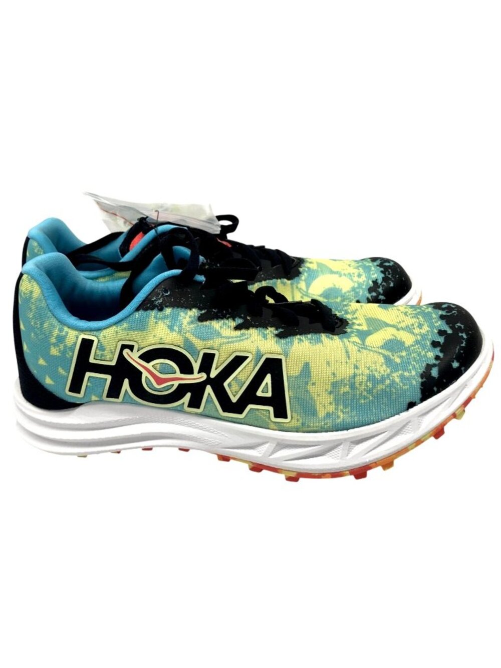 Hoka One Running Shoes Women's SZ 11.5 Vibrant Yellow Blue Spiked Sole Cleats - Picture 2 of 9